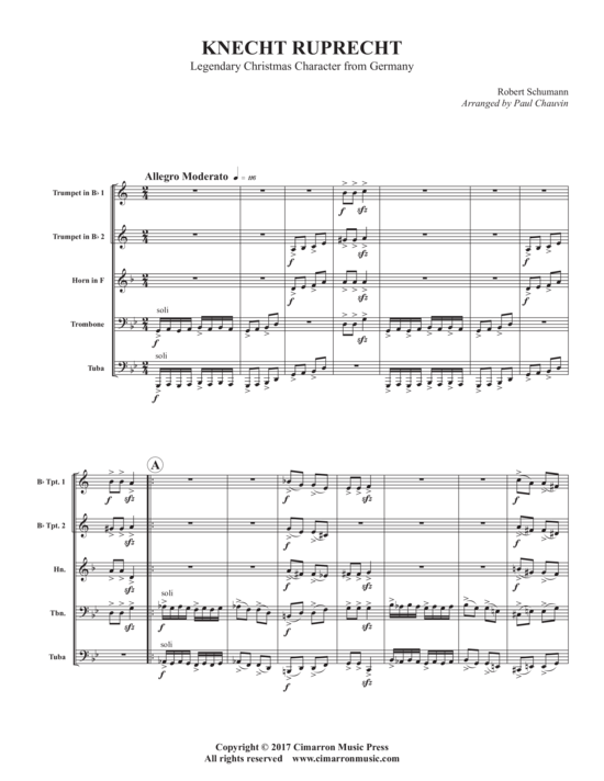Knecht Ruprecht Blechbläserquintett PDF Noten von Robert Schumann in
