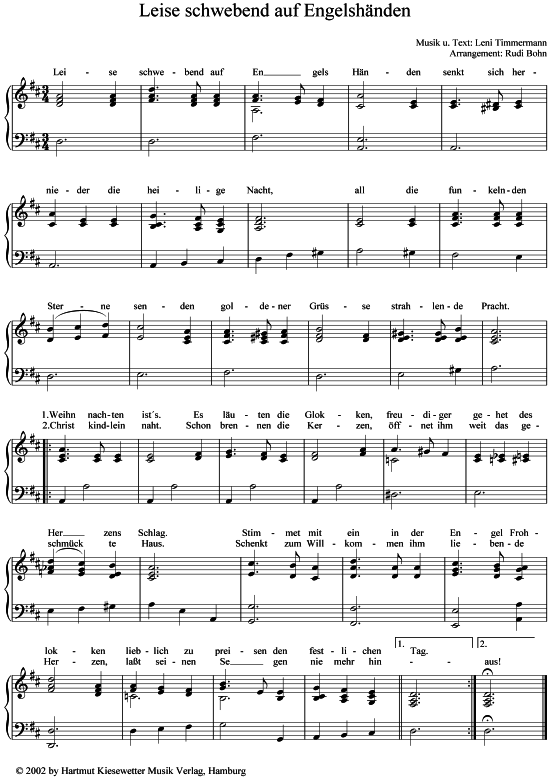 Leise schwebend auf Engelsh nden (Klavier  Gesang) von Leni Timmermann (1901-1992)