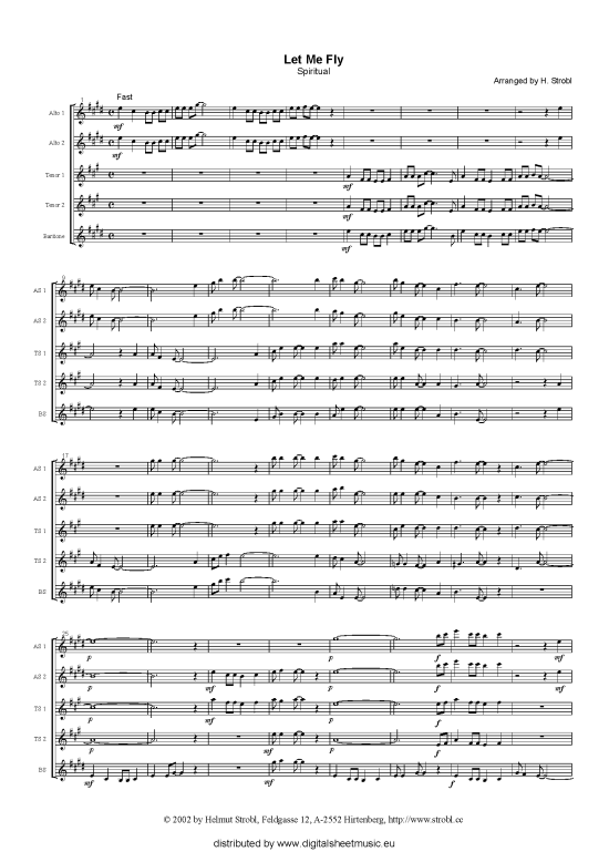 Let me fly (Saxophonquintett AATTB) (Quintett (Saxophon)) von Helmut Strobl