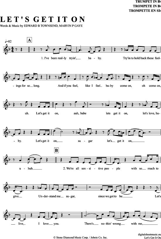 Let S Get It On (Trompete in B) (Trompete) von Marvin Gaye