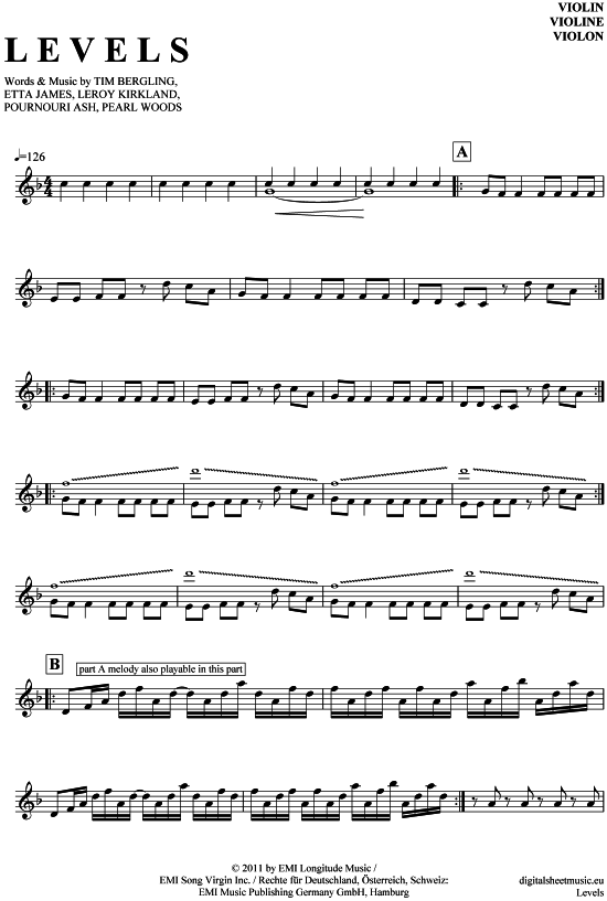 Levels (Violine) (Violine) von Avicii