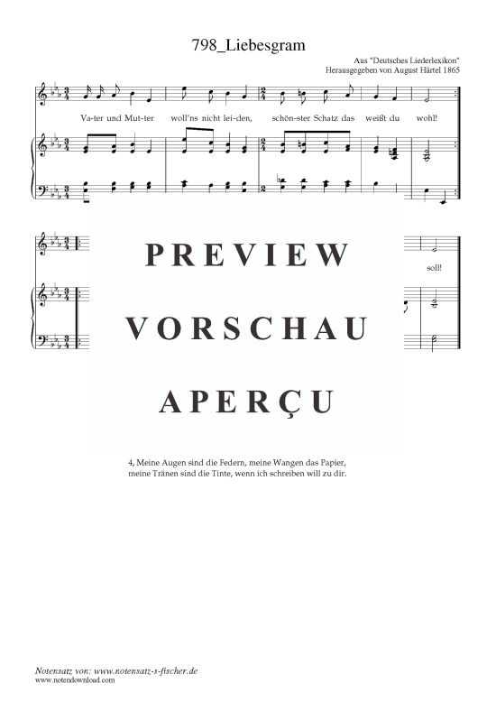 Liebesgram (Klavier + Gesang) (Klavier  Gesang) von Aus Deutsches Liederlexikon A. H rtel (1865)