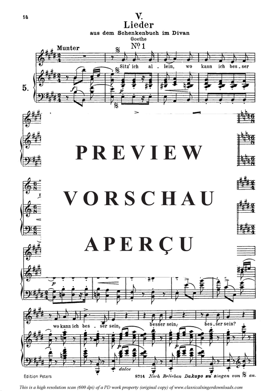 Lied I aus dem Schenkenbuch Op.25 No.6 (Gesang mittel + Klavier) (Klavier  Gesang mittel) von Robert Schumann