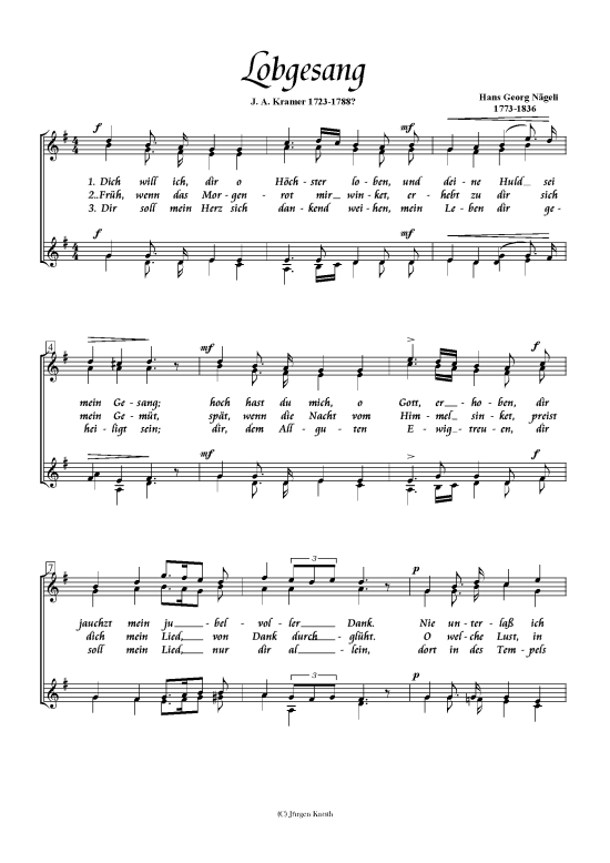 Lobgesang (Frauenchor 4-stimmig) (Frauenchor) von Hans-Georg N geli