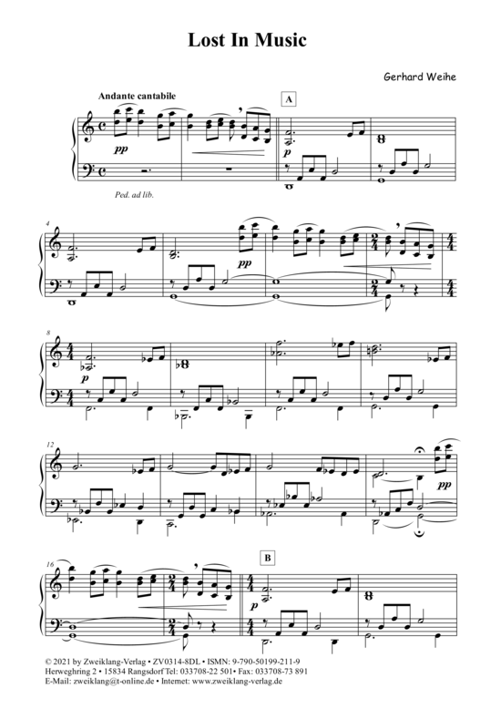 Lost In Music (Klavier Solo) (Klavier Solo) von Gerhard Weihe