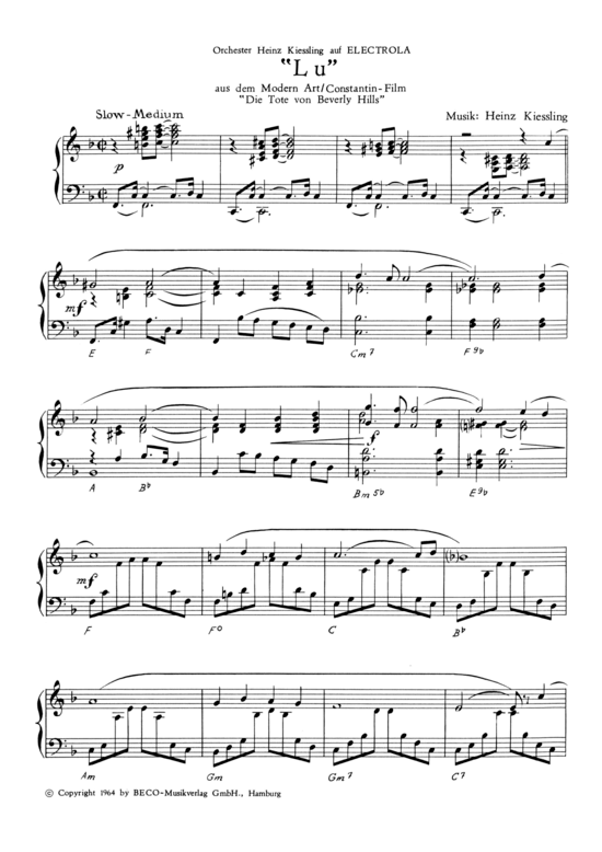 Lu (Klavier Solo) (Klavier Solo) von aus Die Tote von Beverly Hills (Film) (1964)