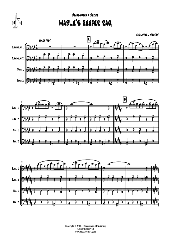 Mable s Reefer Rag (Tuba Quartett 2x Bariton 2xTuba) (Quartett (Tuba)) von Bellyroll Norton