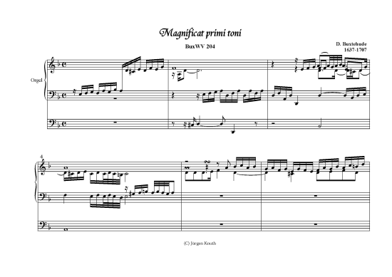 Magnificat primi toni BuxWV 204 (Orgel Solo) (Orgel Solo) von Dietrich Buxtehude 1637-1707