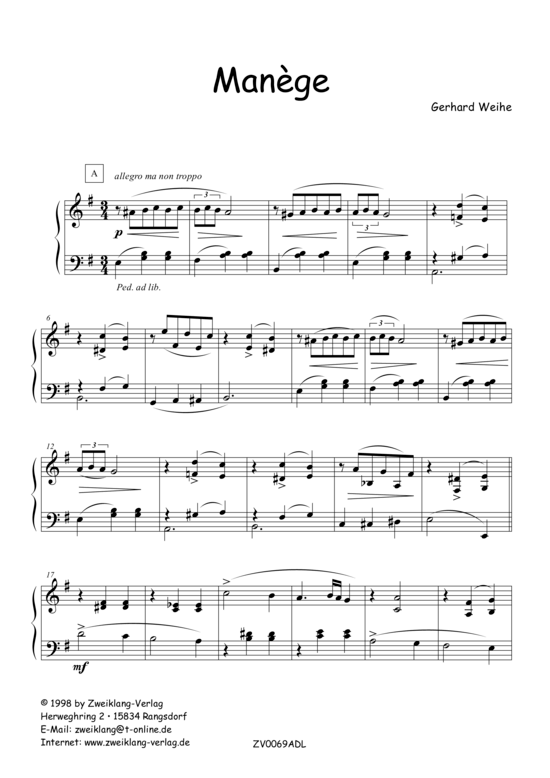 Man ge (Klavier Solo) (Klavier Solo) von Gerhard Weihe
