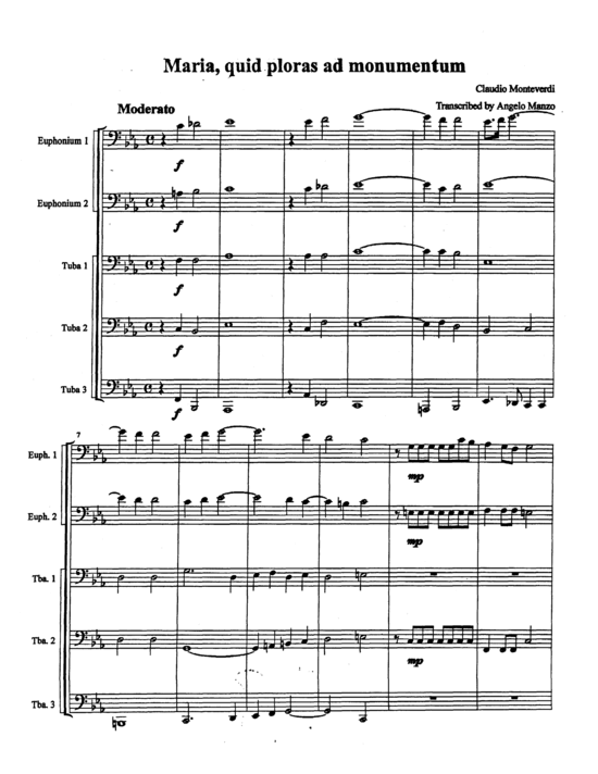 Maria Quid Ploras ad Monumentum (Tuba Quintett EETTT) (Quintett (Tuba)) von Claudio Monteverdi
