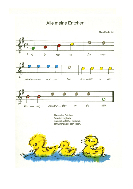 Mein Liederalbum für die Triola in GDur Gesang große farbige Noten
