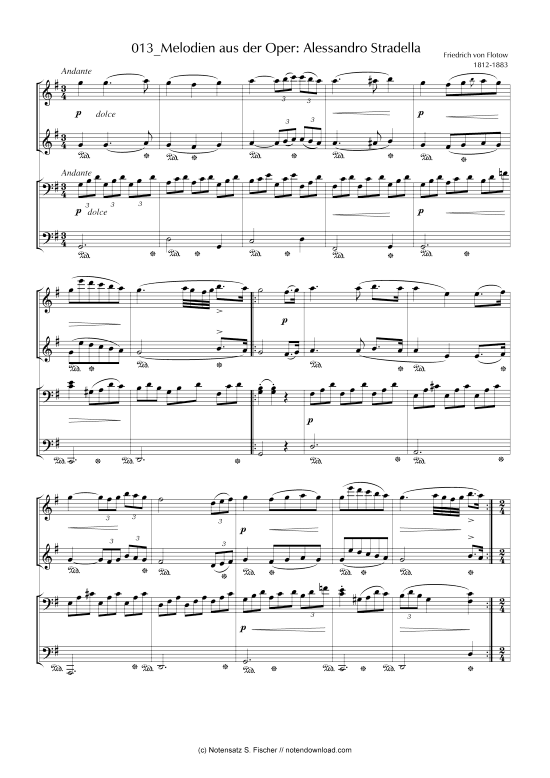Melodien aus d. Oper Alessandro Stradella (Klavier vierh ndig) (Klavier vierh ndig) von Friedrich von Flotow 1812-1883 