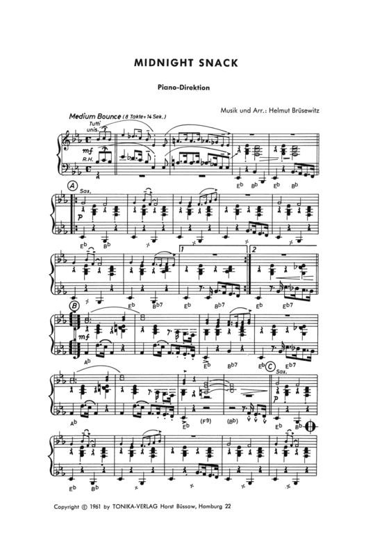 Midnight Snack (Salonorchester) (Combo (Salonorchester)) von 1961