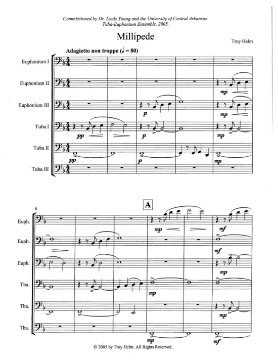 Millipede (Tuba Ensemble EEETTT) (Ensemble (Blechbl ser)) von Troy Helm
