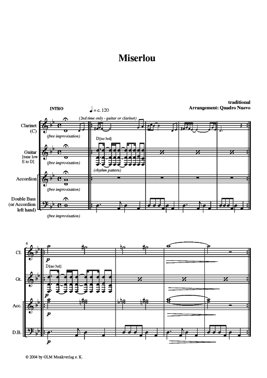 Miserlou (Akustik-Quartett) (Combo Band) von Quadro Nuevo