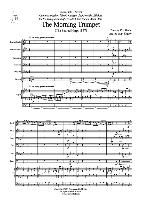 Morning Trumpet (Blechbl serquintett + Orgel) (Quintett (Blech Brass)) von Benjamin Franklin White 