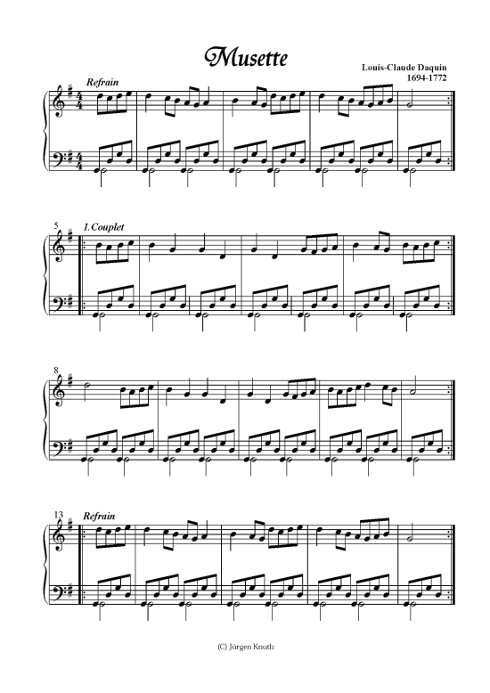 Musette (Klavier Solo) (Klavier Solo) von Louis-Claude Daquin 1694-1772