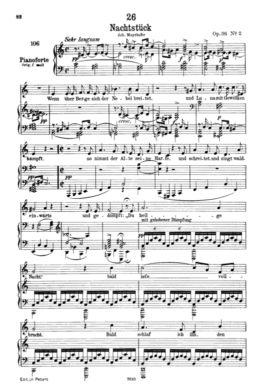Nachst ck D.672 (Gesang tief + Klavier) (Klavier  Gesang tief) von Franz Schubert
