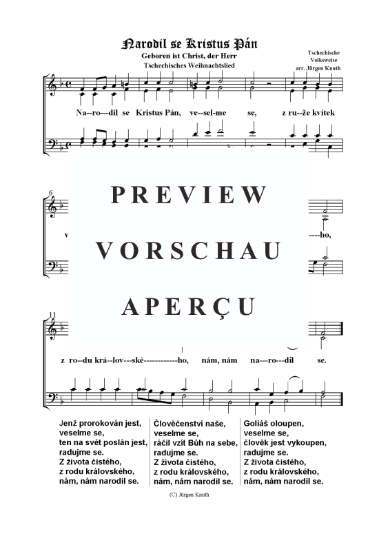 Narodil se Kristus Pan (Gemischter Chor) (Gemischter Chor) von Tschechisches Weihnachtslied