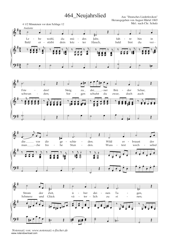 Neujahrslied (Klavier + Gesang) (Klavier  Gesang) von Christian Schulz
