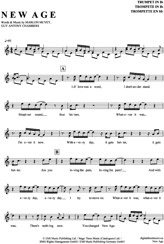 New Age (Trompete in B) (Trompete) von Marlon Roudette