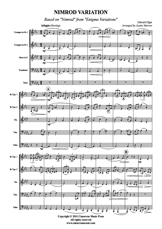 Nimrod Variation (Blechbl auml serquintett) (Quintett (Blech Brass)) von Edward Elgar