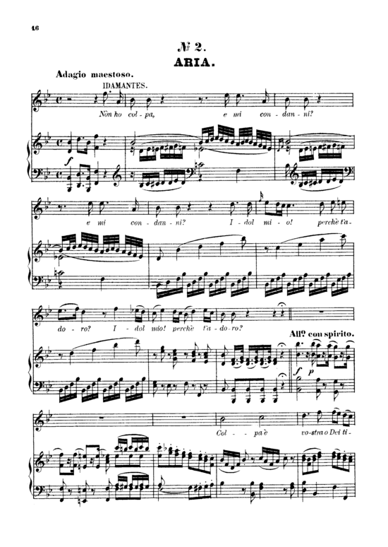 Non ho colpa e mi condanni (Klavier + Alt- Tenor Solo) (Klavier  Tenor) von W. A. Mozart (K.366)
