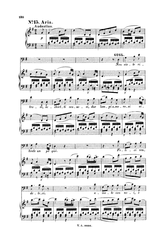 Non siate ritrosi (Klavier + Bass Bariton Solo) (Klavier  Bass) von W. A. Mozart (K.588)