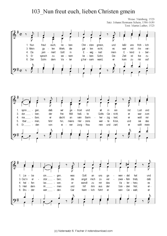 Nun freut euch, lieben Christen gmein