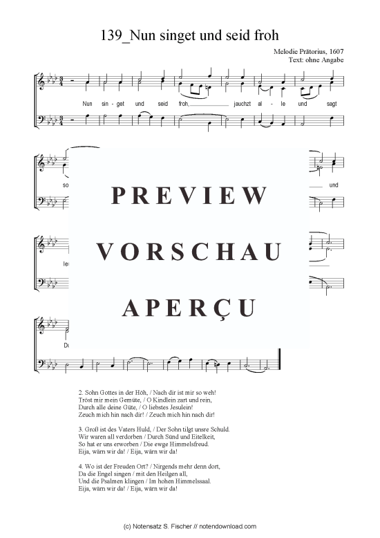 Nun singet und seid froh (Gemischter Chor SAB) (Gemischter Chor (SAB)) von Melodie Pr torius 1607