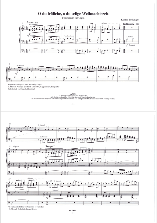 O du fr ouml hliche (Orgel Solo) (Orgel Solo) von Konrad Seckinger (Postludium f uuml r Orgel)