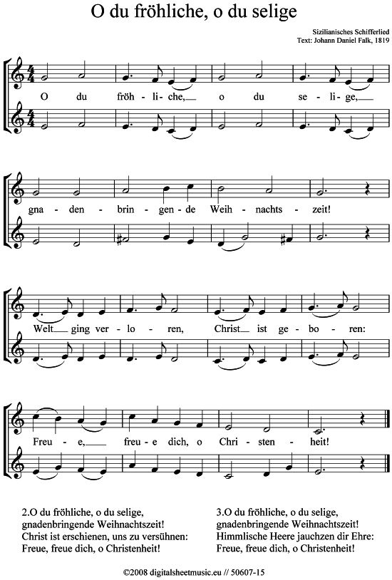 O du fr hliche o du selige (2x Klarinette) (Duett (Klarinette)) von Weihnachtslied (sehr einfach)