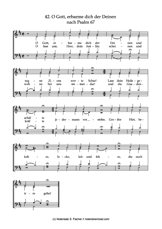 O Gott erbarme dich der Deinen (Gemischter Chor) (Gemischter Chor) von Psalme des Kantons Schaffhausen (1867)