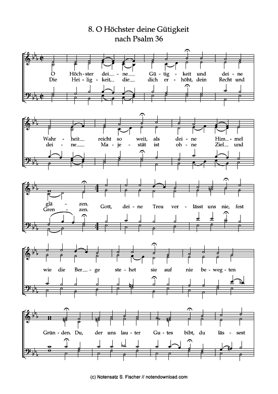 O H chster deine G tigkeit (Gemischter Chor) (Gemischter Chor) von Psalme des Kantons Schaffhausen (1867)