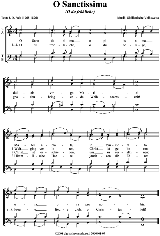 O Sanctissima (Gemischter Chor) (Gemischter Chor) von Weihnachtslied aus Sizilien