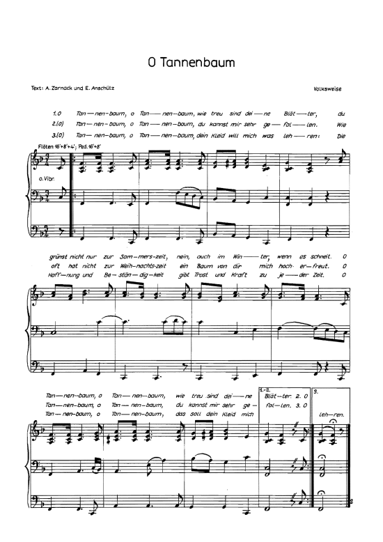 O Tannenbaum (Klavier + Gesang) (Klavier Gesang  Gitarre) von Weihnachtslied