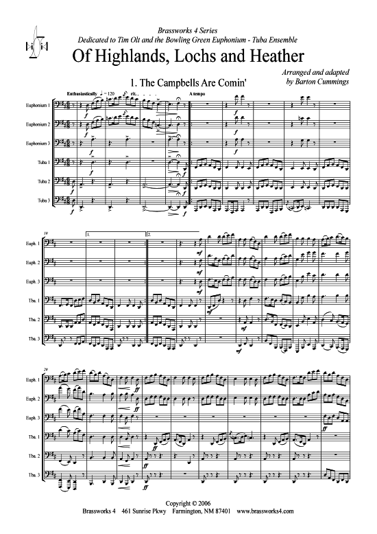 Of Highlands Lochs and Heather (Tuba Ensemble) (Ensemble (Blechbl ser)) von Verschiedene Verfasser
