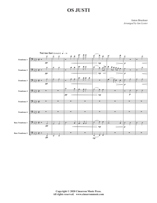 Os Justi (Posaunen Ensemble 8 Stimmen) (Ensemble (Blechbl ser)) von Anton Bruckner
