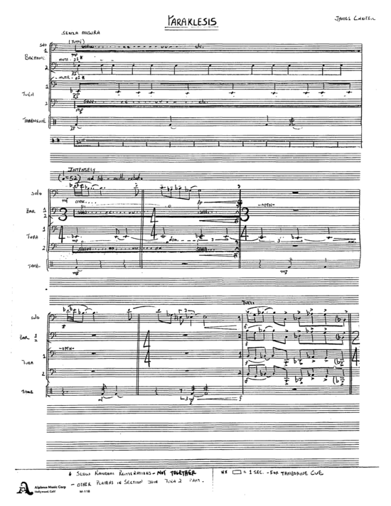 Paraklesis (Tuba Quartett EETT) (Quartett (Tuba)) von James Canter