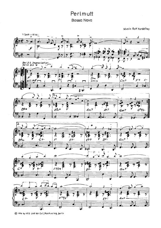 Perlmutt (Klavier + Melodiestimme in C) (Klavier  Melodieinstr.) von Bossa Nova