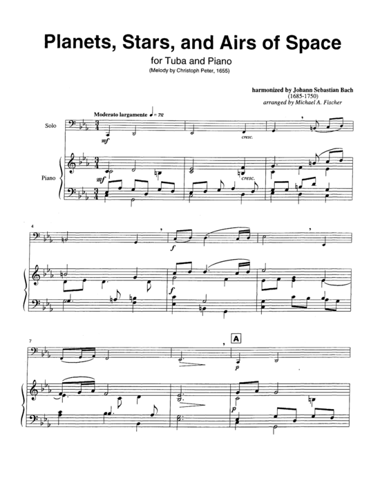 Planets Stars and Airs of Space (Tuba + Klavier) (Klavier  Tuba) von J.S. Bach