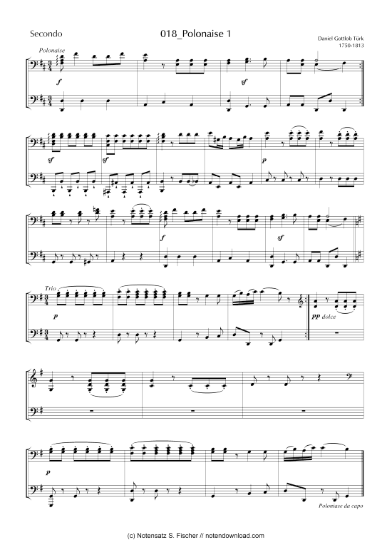 Polonaise (Klavier vierh ndig) (Klavier vierh ndig) von Daniel Gottlob T rk (1756-1813) 