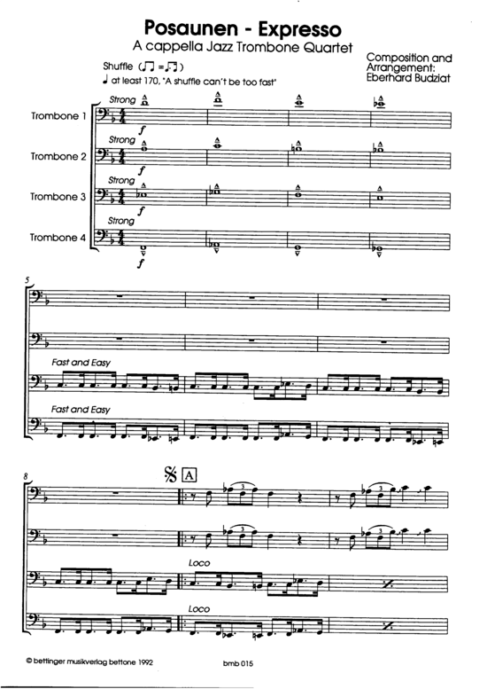 Posaunen-Expresso (4x Posaunen) (Quartett (Posaune)) von Eberhard Budziat