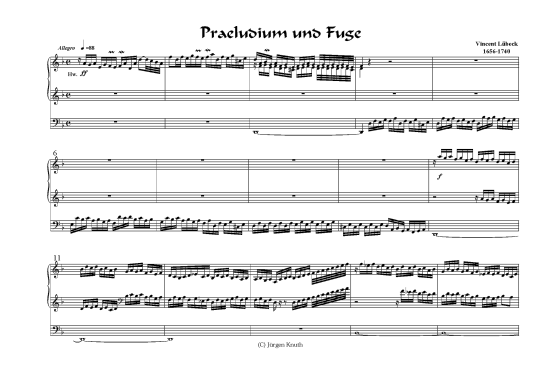 Praeludium und Fuge (Orgel Solo) (Orgel Solo) von Vincent L beck 1656-1740