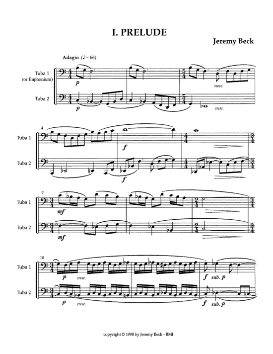 Prelude Dance and Fanfare (Tuba Duett) (Duett (Blech Brass)) von Jeremy Beck