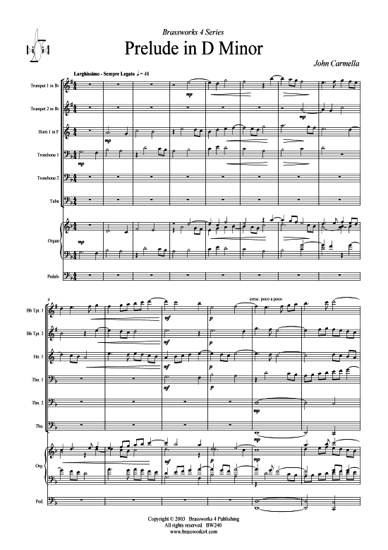 Prelude in D-Moll (Blechbl ser Sextett) (Sextett (Blech Brass)) von John Carmella