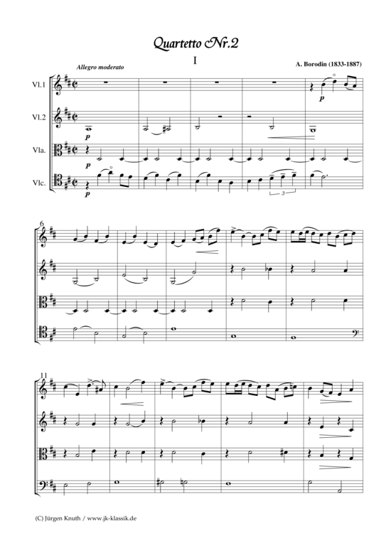 Quartetto Nr. 2 (Streichquartett) (Quartett (Streicher)) von Alexander Borodin (1833-1887)