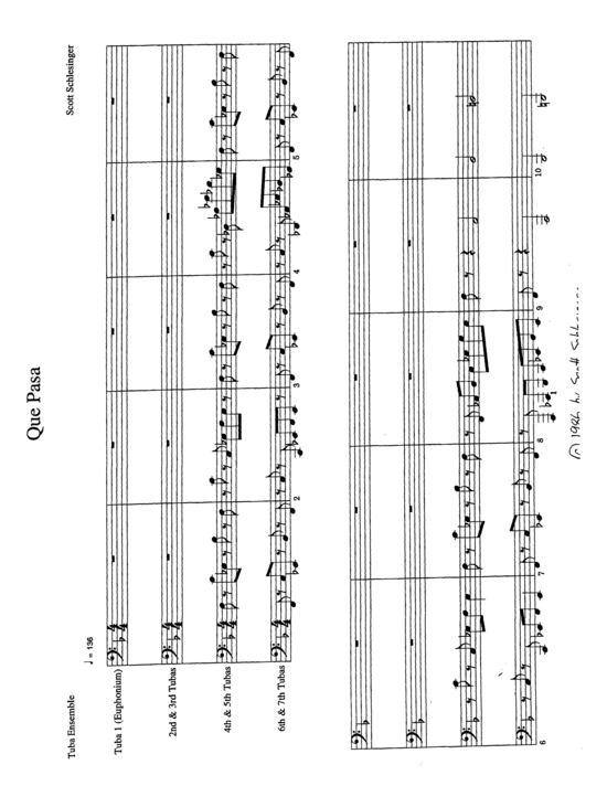 Que Pasa (Tuba Ensemble 1-7 Tuben ) (Ensemble (Blechbl ser)) von Scott Schlesinger
