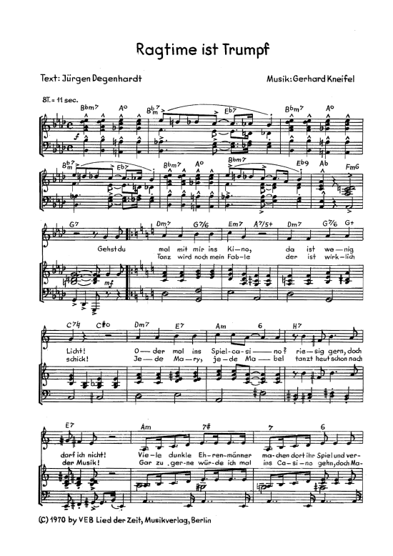 Ragtime ist Trumpf (Klavier + Gesang) (Klavier Gesang  Gitarre) von aus Musical Bretter die die Welt bedeuten