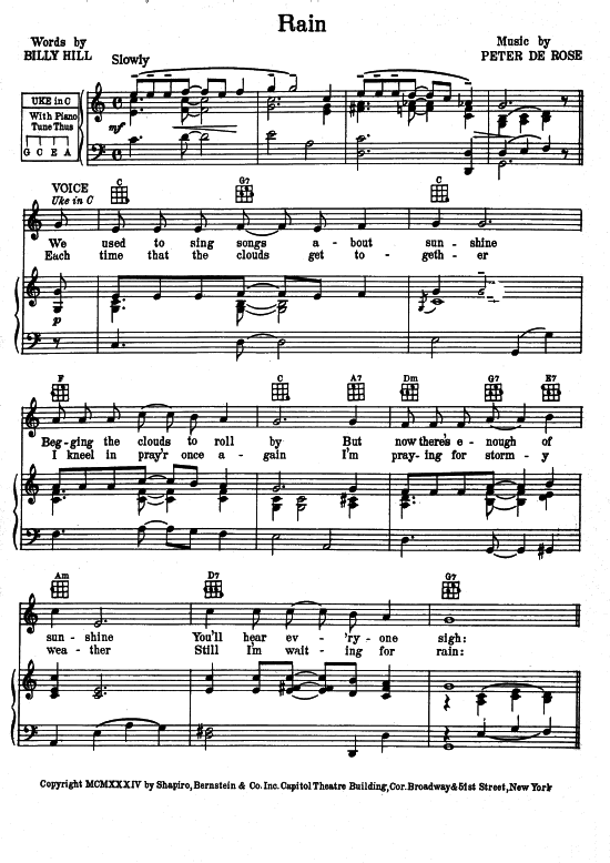 Rain (Klavier + Gesang) (Klavier Gesang  Gitarre) von Ella Fitzgerald 